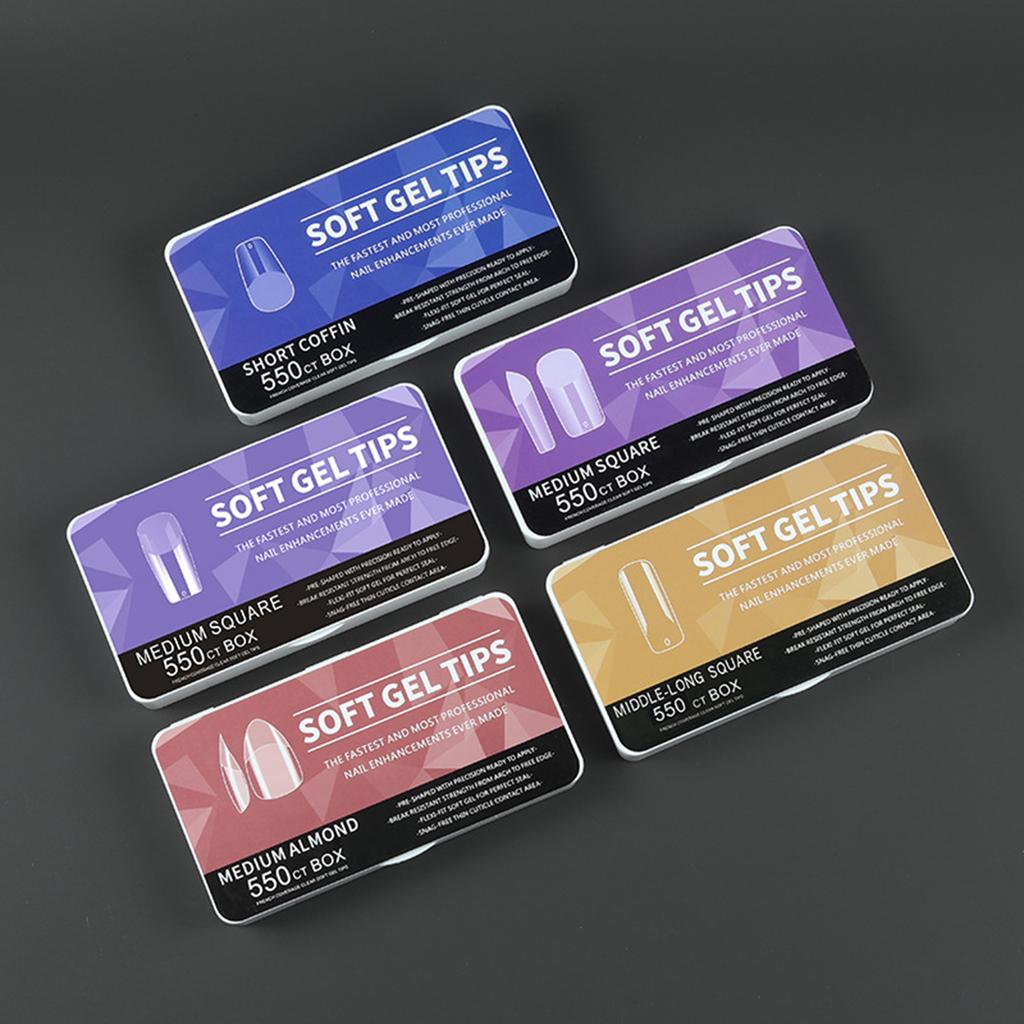 550x мягкие гелевые типсы полуматовые типсы балерины накладные ногти удлиненные типсы с полным покрытием типсы с накладными ногтями