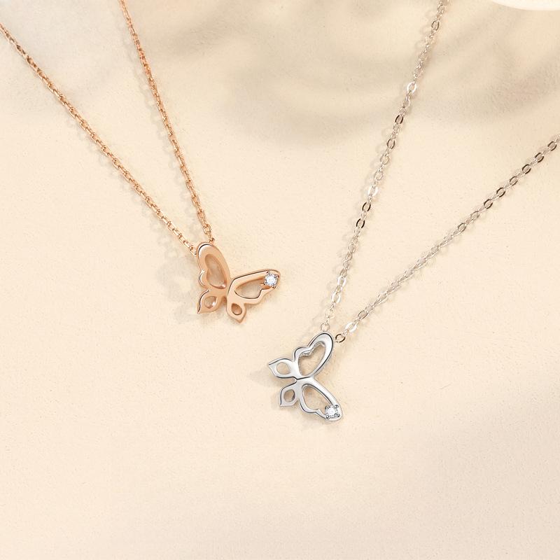 Qingkong Butterfly Necklace Femininity Girlfriend Pendant Niche Mori Versatile Ins Style Jewelry Premium Durable