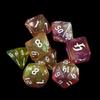 Dice Number 7-Die Carved Pattern Dice Set Two-tone Dice Set Iridescent Glitter Polyhedral Dice