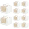 Koundeneko Cake Boxes, Set of 10, with Clear Window and Handles, Single Cupcake Boxes for Weddings, Birthdays, Parties, and Christmas, Perfect for Che