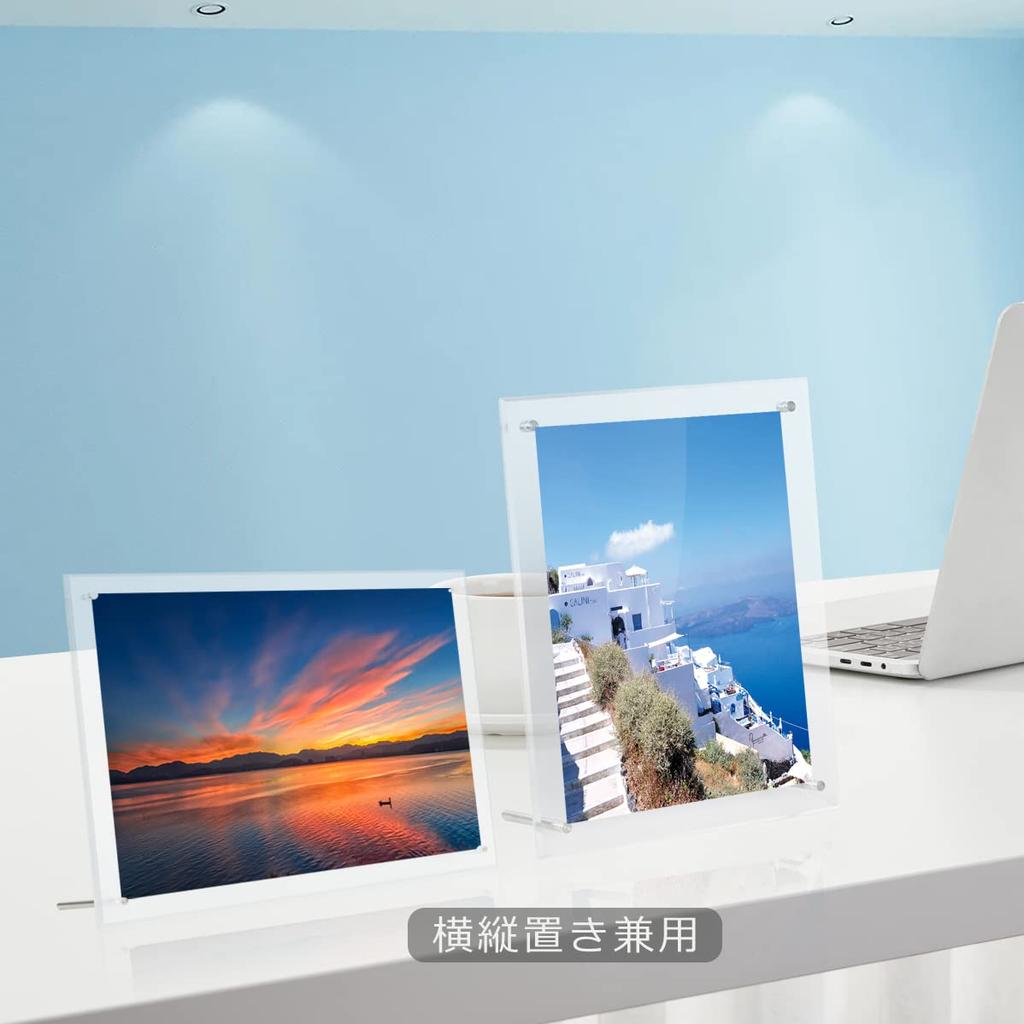 BValley Clear Acrylic Photo Picture Stand Type Photo Transparent Horizontal and Vertical B4 Frame, Frame, Frame, Double-sided Picture, Poster,
