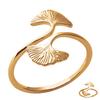 Gold Plated Ring 'Ginkgo Biloba' Golden - 19x10 Mm