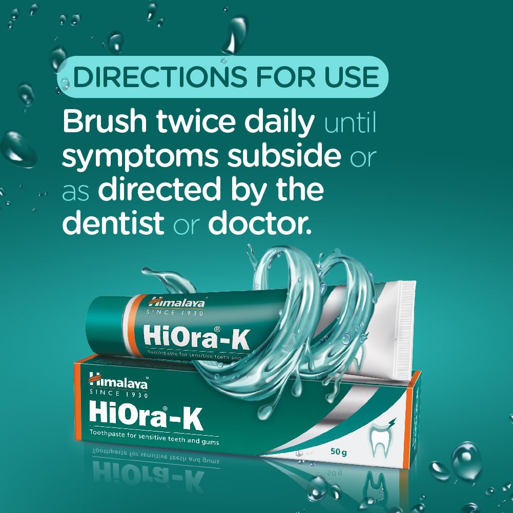 Himalaya Травяная зубная паста HiOra-K 50 г Для чувствительных зубов и ухода за деснами Мягкая гигиена полости рта Вегетарианская Свежее дыхание