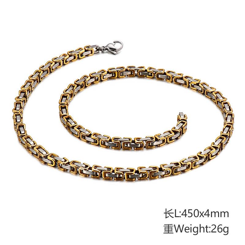 Trendy Back Chain Necklace, Personalized Domineering Men'S Imperial Chain Hip-Hop Jewelry Accessories