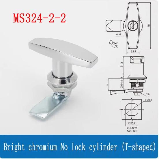 MS324 Industrial Cabinet Door Handle Lock Zinc Alloy Chassis Cabinet Door Lock Distribution Box Switch Cabinet Door Lock