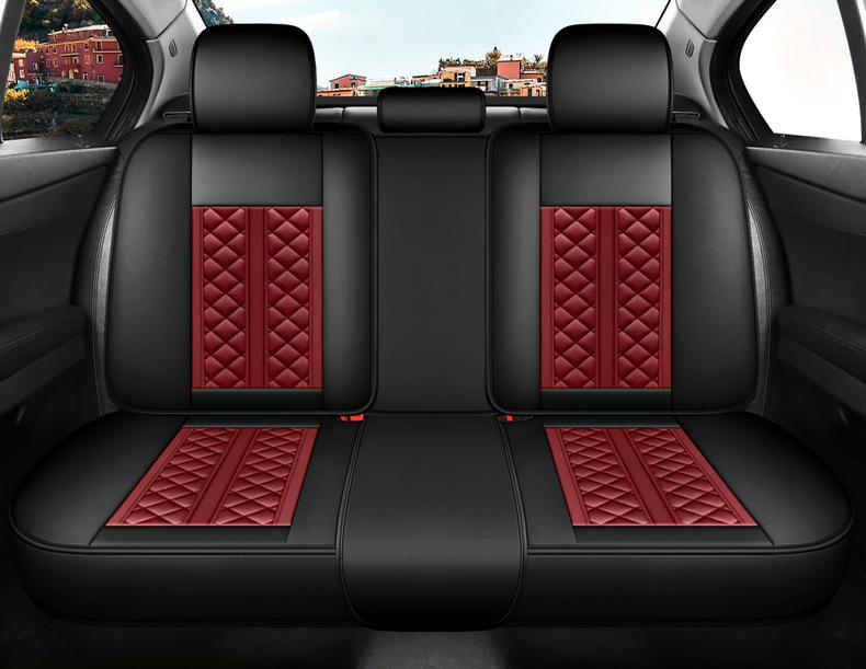 Universal Four-Season Cartoon Leather Car Seat Cushion Set for Five Seats