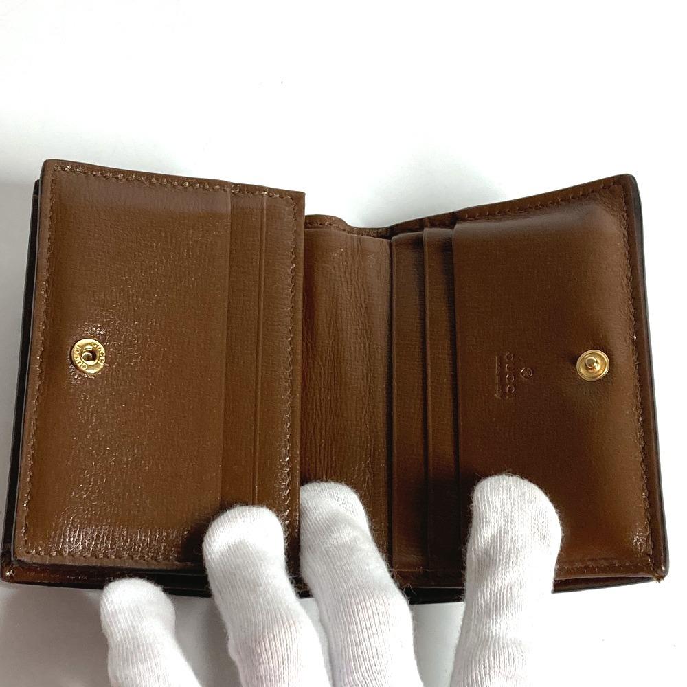 GUCCI 648848 Heart logo Compact wallet Folded wallet GG Supreme Canvas Beige/Red