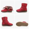 2024 Winter Shoes Women Snow Boots Thick Sole Flat Women Ankle Boots Warm Plush Cold Winter Boots Plus Size 42 Black Red D145