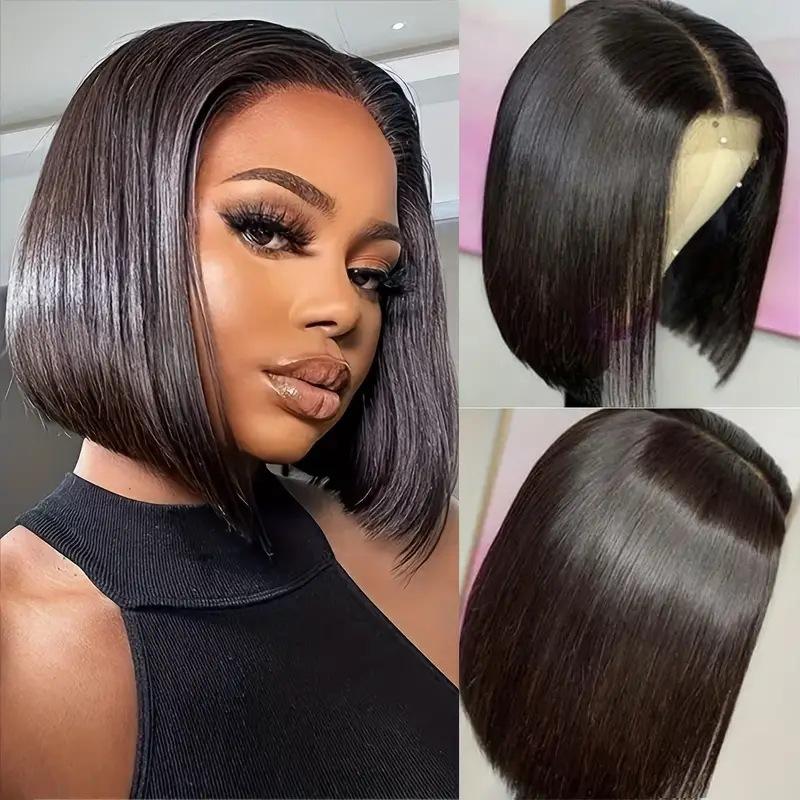 European and American fashion front lace medium and long hair bobo head wig headgear, African front lace wig spot