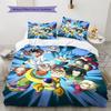 DBZ Boost Pattern Bedding Quilt Set Quilt Cover Pillowcase Home Decoration Birthday Gift (1 * duvet cover + 2 * pillowcase, without core)