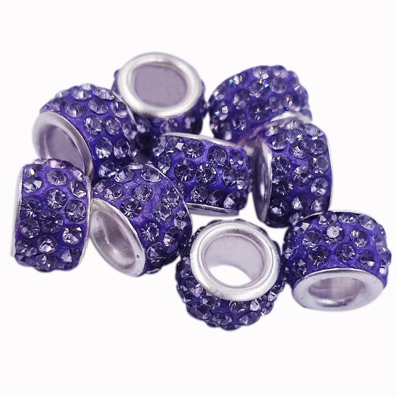 10 шт. 12 мм большое отверстие CZ хрустальные бусины горный хрусталь разделитель подвески подходят для браслет ожерелье DIY ювелирные аксессуары