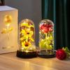 Artificial Sunflower Acrylic Transparent Cover LED Eternal Flower Luminous Sunflower Ornament Mother's Day Christmas Party Gifts