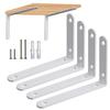 I'm So Happy Shelf Brackets, White Steel and Iron, L-Shaped, Set of 4 (150 X 100mm)