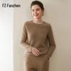 Fanzhen Women's 100% Cashmere Round Neck Pullover Sweater