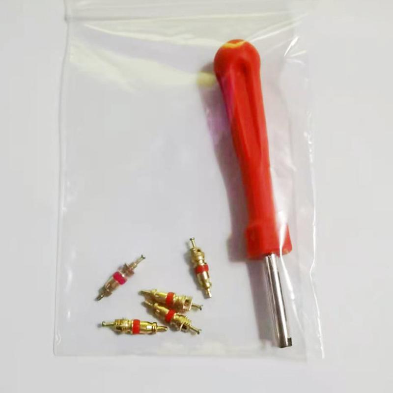 5 Pcs Valve Cores With Car Bicycle Tyre Tire Valve Core Remover Repair Tool
