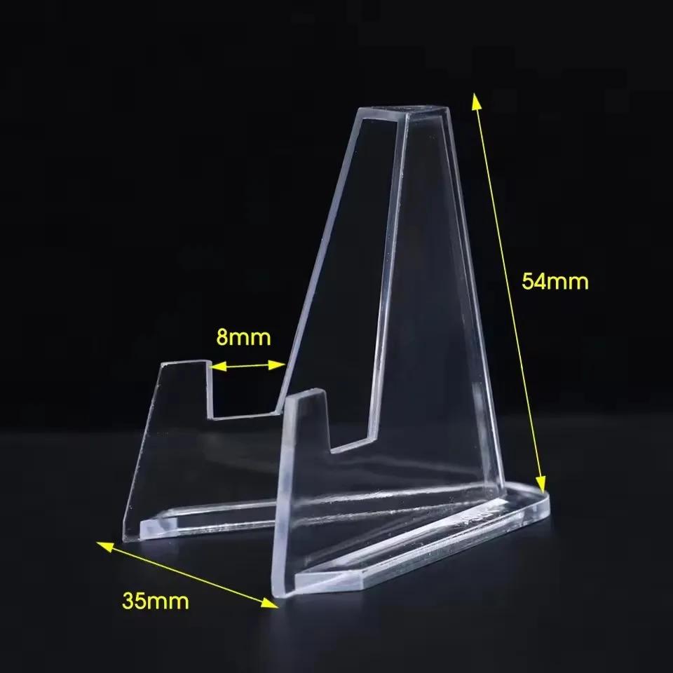 Acrylic Transparent Triangle Display Stand Multifunction Commemorative Coin Cards Mobile Phone Holder Desk DIY Decoration Rack