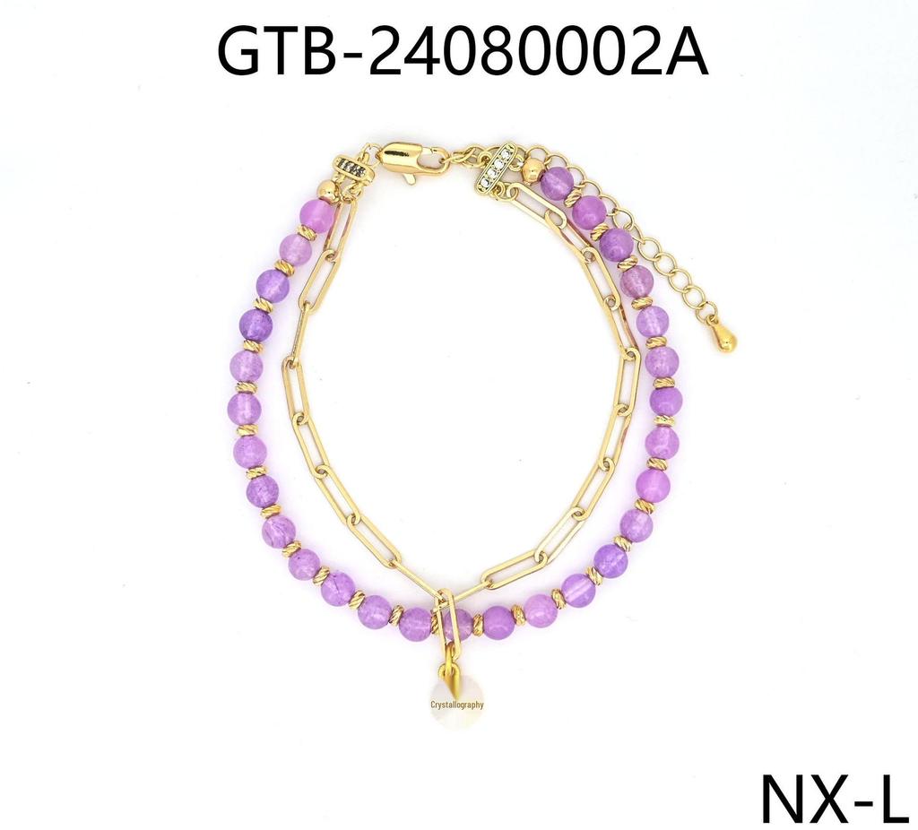 Высококачественный позолоченный браслет из натуральных камней - идеальный подарок для девушки или друга