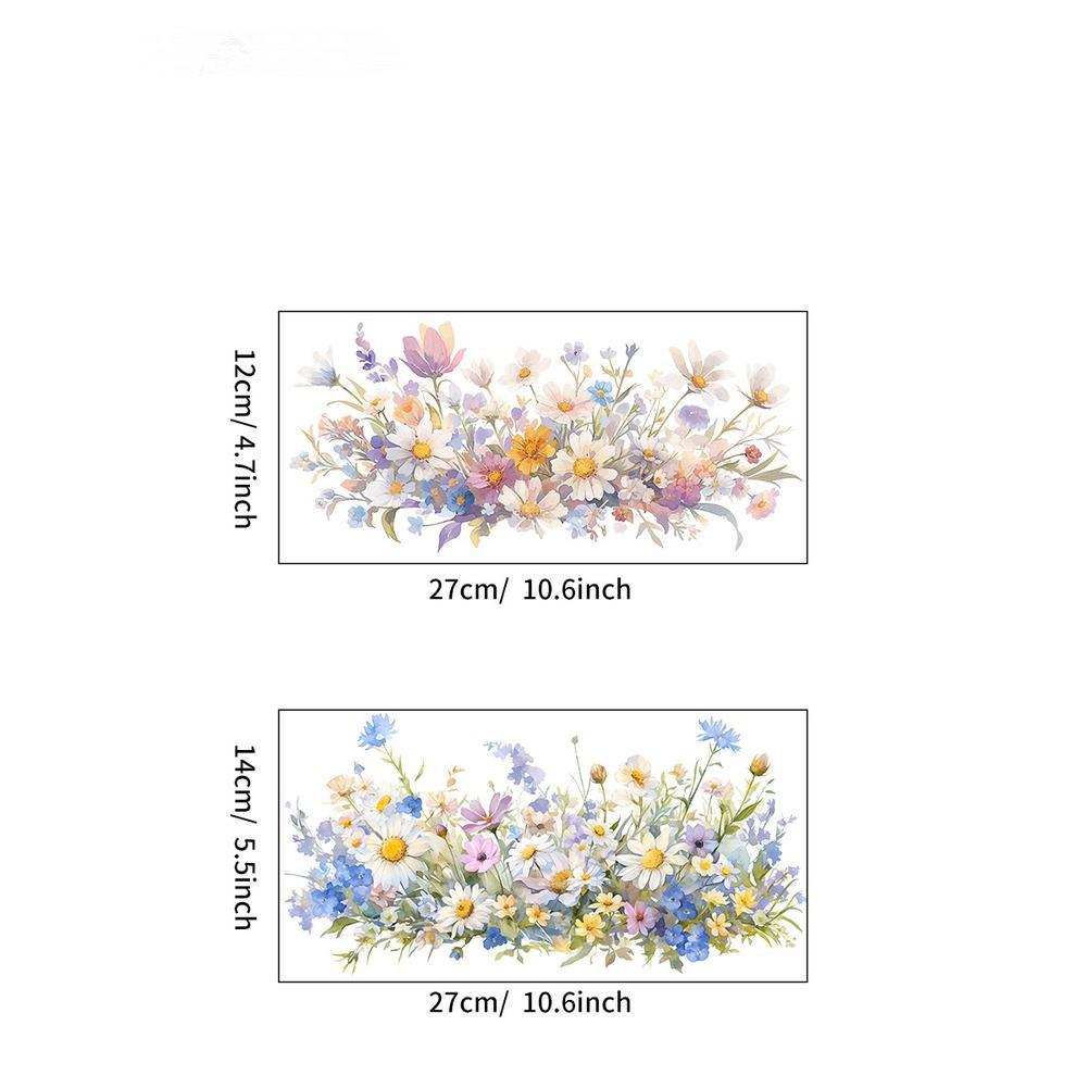 Colorful Floral Toilet Seat Lid Sticker, DIY Removable Toilet Lid Decals, Plant Leaves Flowers Self-Adhesive Bathroom Wall Stickers Toilet Sticker