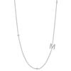 Andywen 925 Sterling Silver Gold Letter Plain Pendant Choker Charm Initial A M Necklace 26 Letter Women Fine Jewelry Alphabet