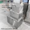 Lockable Rectangular Stainless Steel Toolbox with Thickened Construction