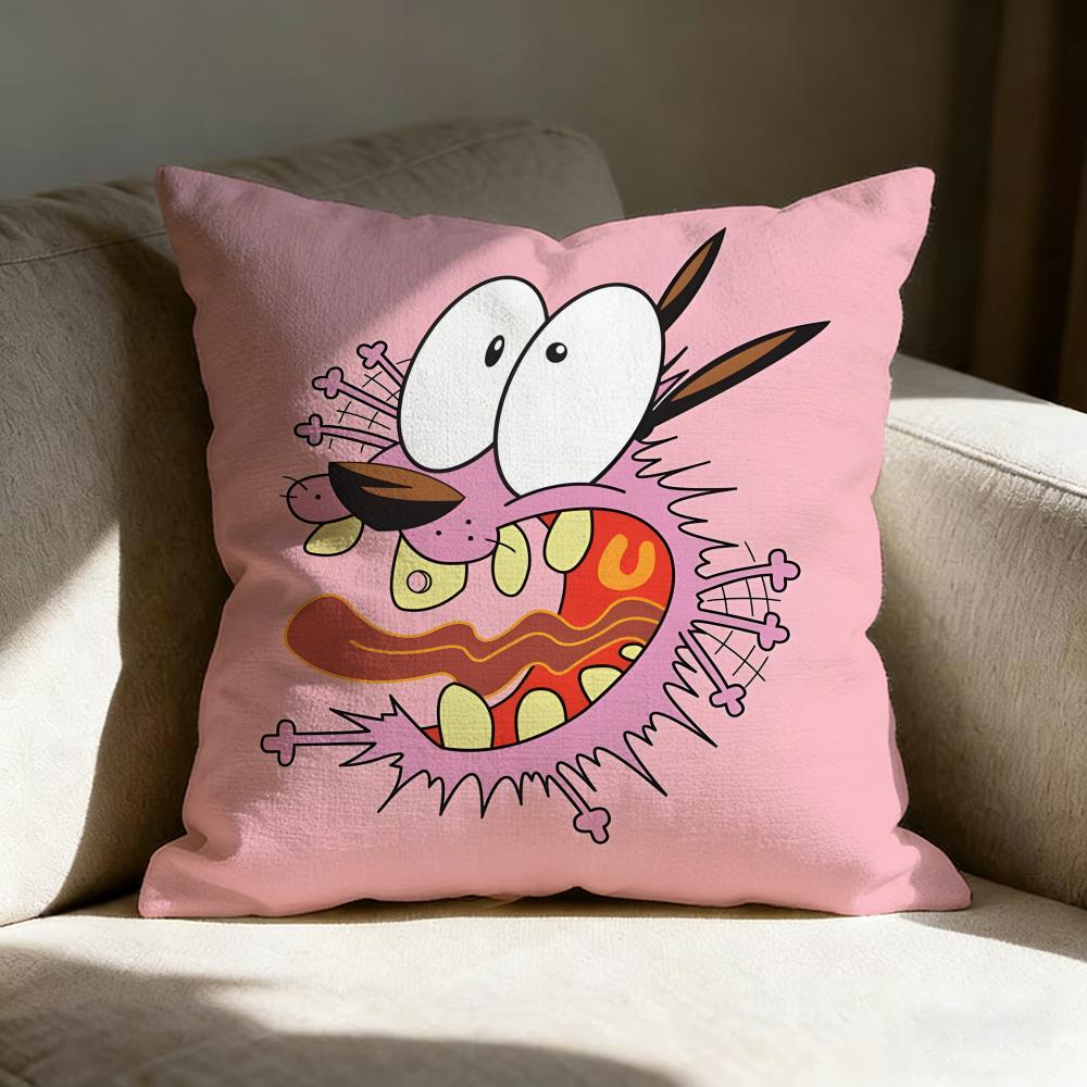 Ccourage The Cowardly Dog Pillow Case Linen Pillow Covers Cover For Couch Living Room Bench Patio Floor Linen Home Decor
