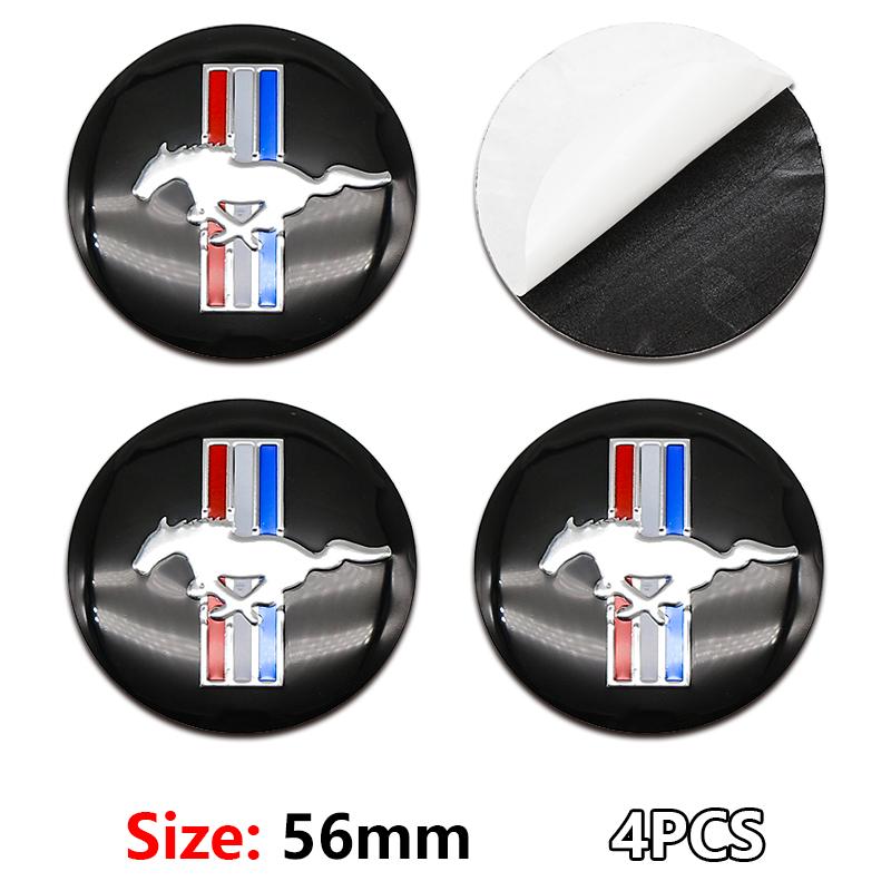 For Ford Mondeo Focus 2 3 4 Mustang Fiesta ecosport Kuga 4Pc 56mm 60mm Car Styling Wheel Center Cap Hub Covers Badge Accessories