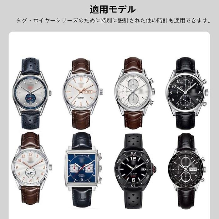 [Nywing] Браслет для часов TAG HEUER 19 мм 20 мм 22 мм из натуральной телячьей кожи с D-образной пряжкой - Черный
