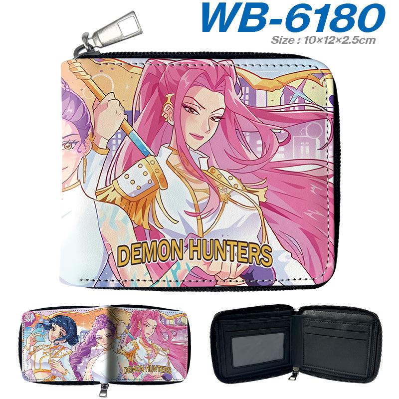 K-Pop Demon Hunters Short PU Zip Wallet Anime Card Holder Mini Coin Purse Black 1pcs