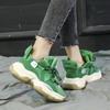 Осенние новые зеленые массивные кроссовки женские замшевые туфли на платформе повседневные туфли популярные женские туфли на платформе вулканизированные для женщин