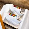 Little white shoes women's new couple leather inner height increase versatile small spring and summer thick baseplate shoes men