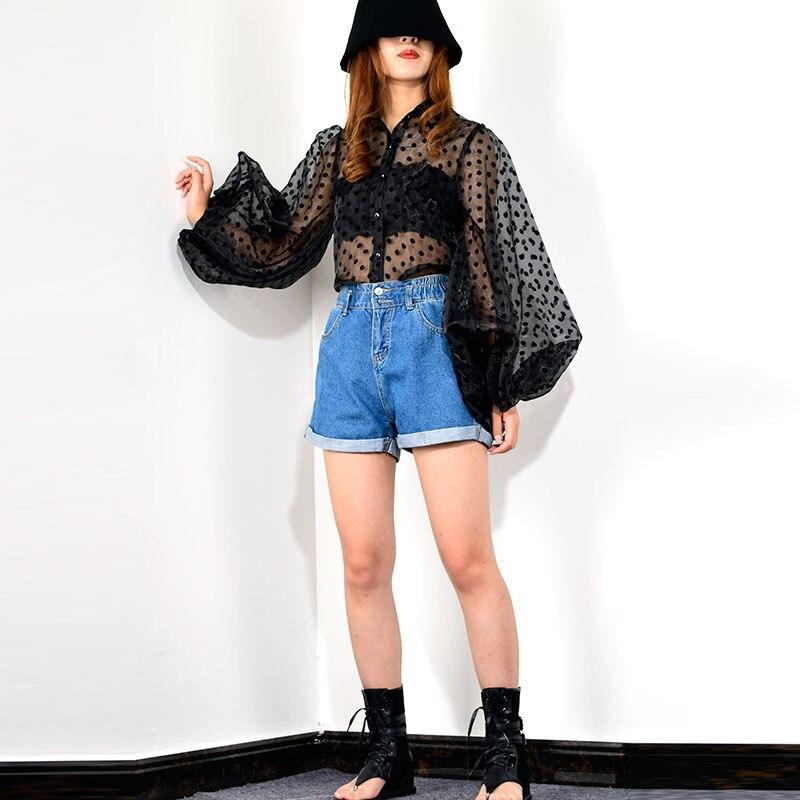 Xitao Рубашка с точечным принтом Однобортная блузка WQR2020