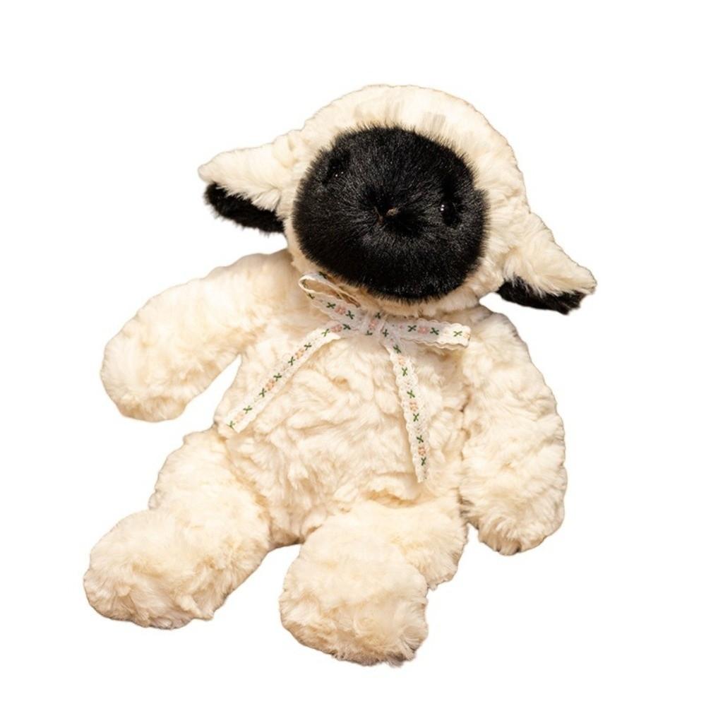 Lace Bow Tie Plush Toys Cozy Fluffy Lamb Stuffed Kawaii Sheep Doll For Kids