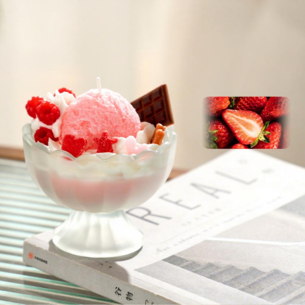 Summer Fruit Ice Cream Soy Wax Candle Dessert Jar Aromatherapy Gift Set Yogurt Cup Scented Candle for Birthday Party Favors