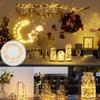 10M Светодиодная Гирлянда из Серебряной Проволоки на Батарейках с Пультом Дистанционного Управления Свадебная Гирлянда Лампа Рождественское Украшение для Дома и Вечеринки