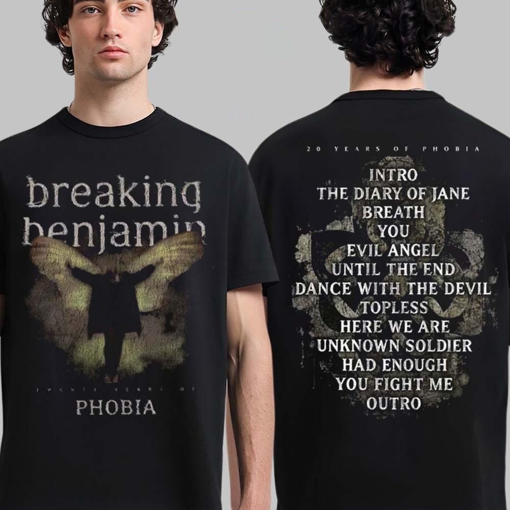 Breaking Benjamin Fall Tour 2026 North America Merch T-Shirt Reprint