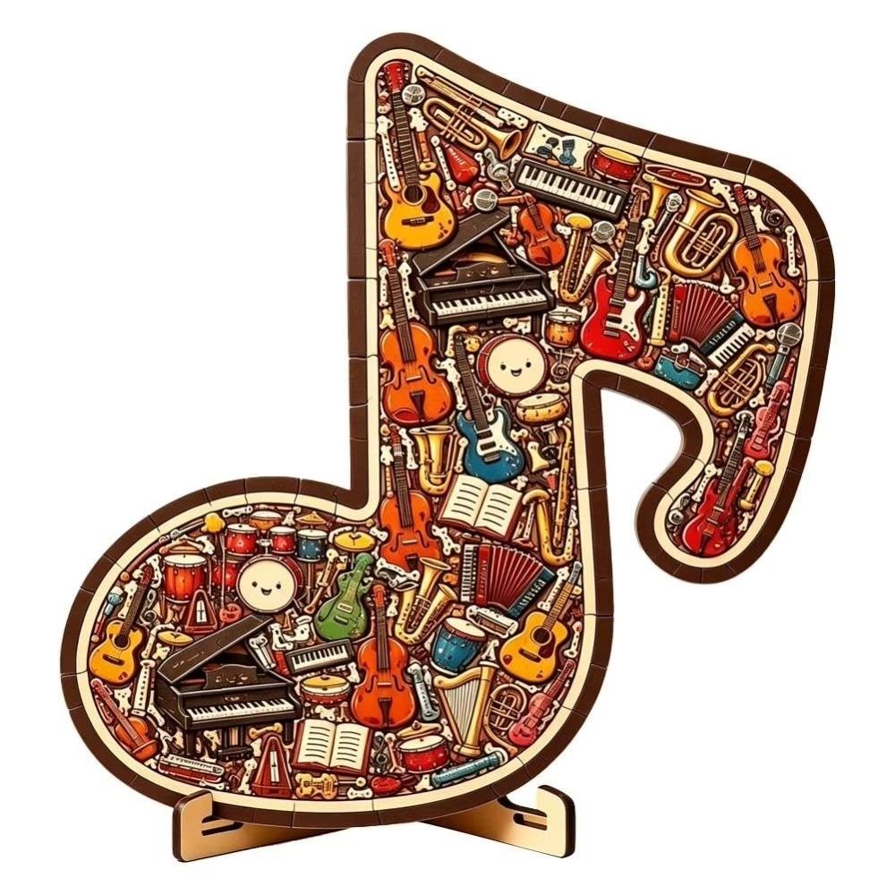 Instrument Print Musical Note Jigsaw Puzzle Irregular Musical Note Puzzle Desktop Decor