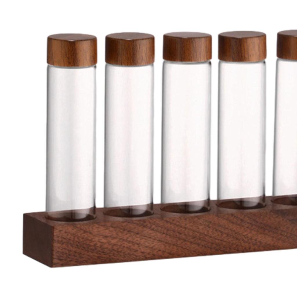 Single Dose Coffee Bean Storage Tubes, Glass Test Tubes with Display Rack, Beans