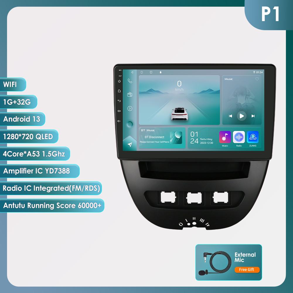 Hizpo 2din Android авторадио для Peugeot 2005 Toyota Aygo 2014 Citroen C1 автомобильный радиоприемник мультимедийный видеоплеер GPS навигация CarplayRDS FM Auto 4G BT DVR Cam