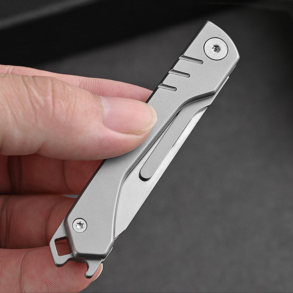 Smal Folding Scalpel Pocket Knife for Men Mini Foldable Razor Keychain Jackknife Replaceable Blades EDC Utility knife Box Cutter