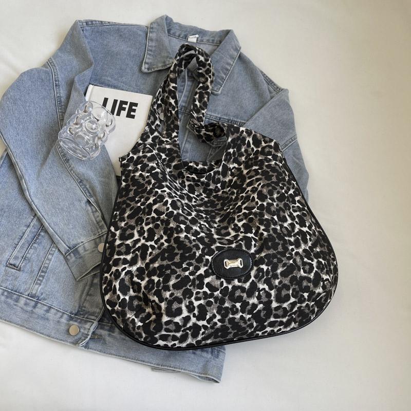 Сумка через плечо Сумка через плечо Сумка с леопардовым принтом Женская сумка для покупок большой вместимости