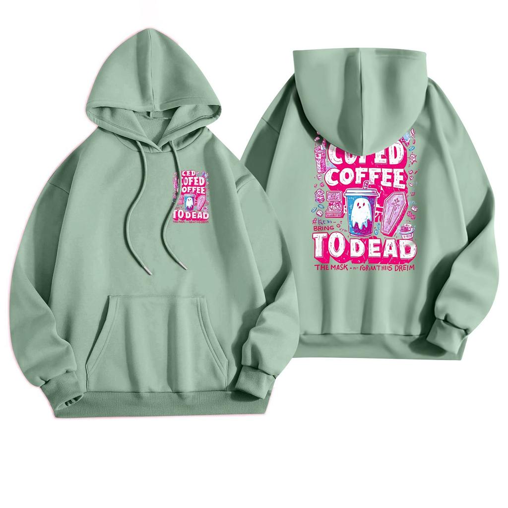 Женская повседневная модная толстовка с капюшоном и карманами с принтом на Хэллоуин