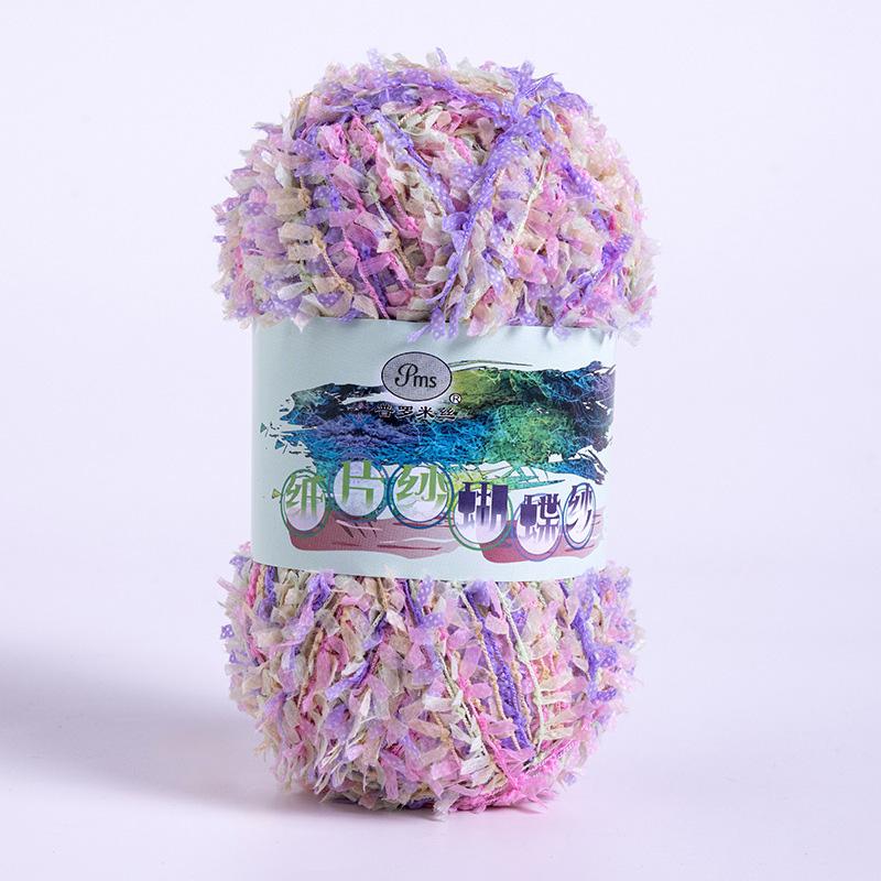 1PC Rainbow 160M Scarf Hat Sweater Colorful 50g/roll DIY Butterfly Paper Yarn Crochet Thread Fancy Blend