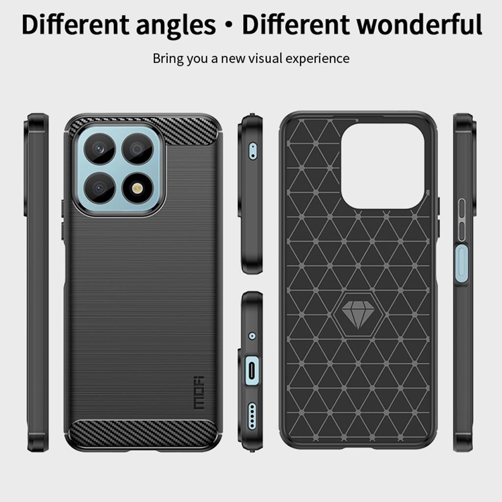 MOFI JK TPU Series-1 Protective Case for Honor X8a 4G TPU Cover Carbon Fiber Brushed Phone Shell