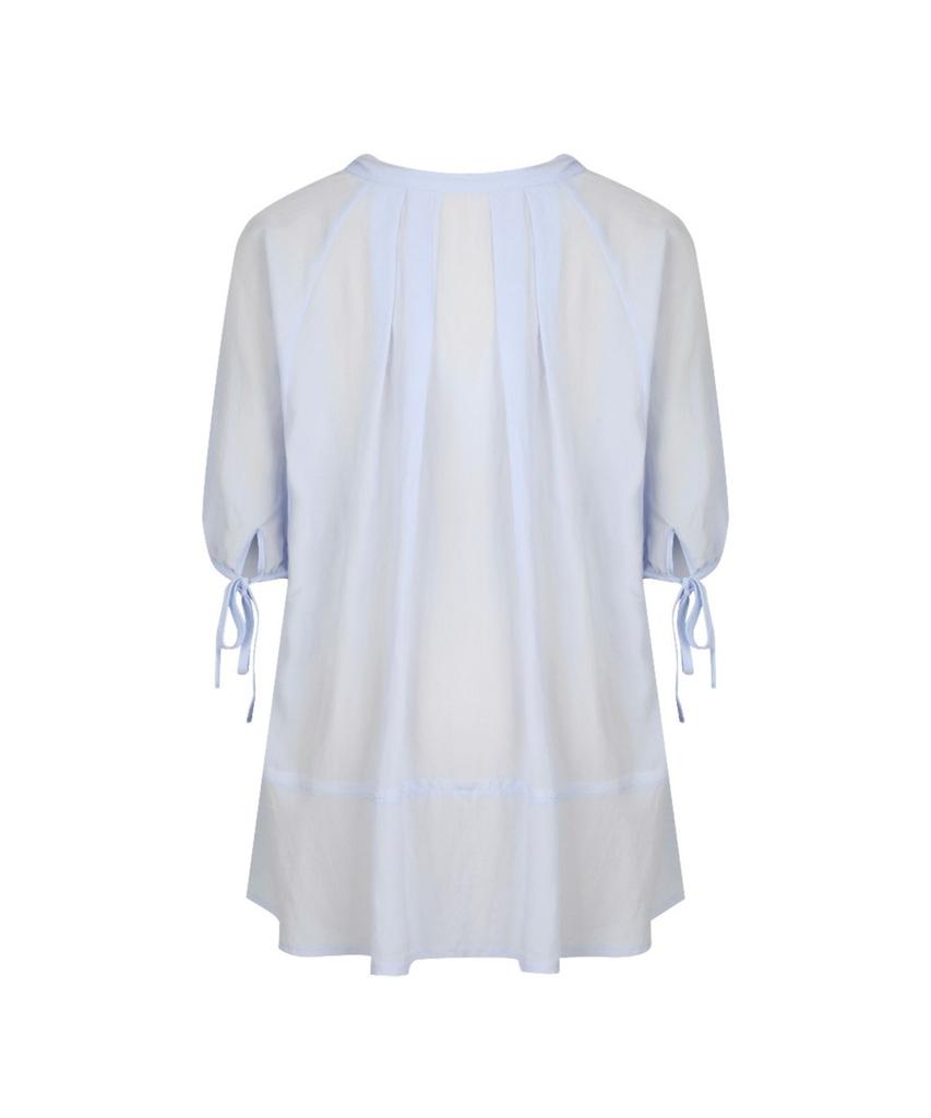 MONDAYFLOW Airy Tie Blouse_Sky Blue