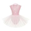 Ballet Leotards for Girls Toddler Leotard with Tutu Skirt Dance Tutu Dress Shiny Rhinestones Performance Dresses