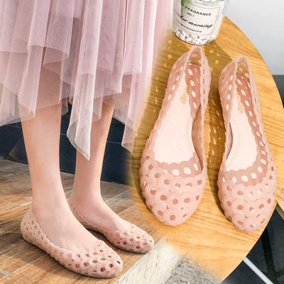 Сандалии-вьетнамки «Птичье гнездо» Актриса Пластиковые Пляжные Простые Универсальные Дождевые Туфли Полые Желейные Туфли