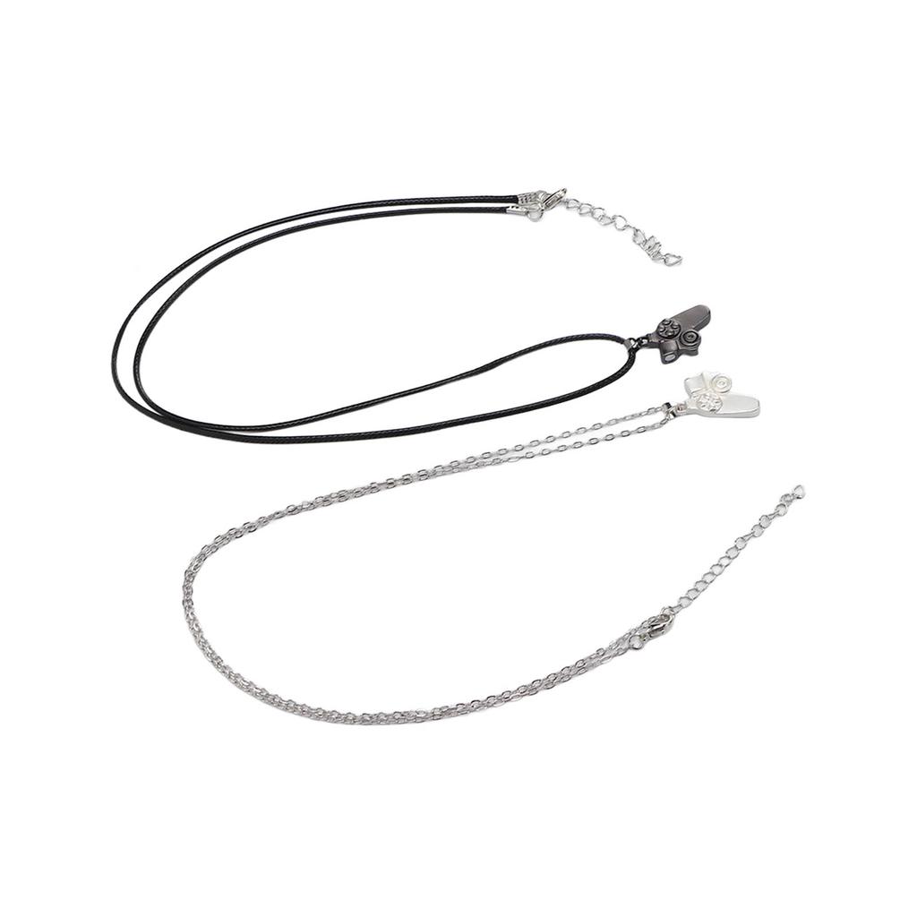 2pcs Exquisite Matching Controller Necklaces Magnetic Pendants Necklace Valentine s Day Necklace