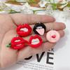 10pcs Sexy Red Vampire Mouth Lip Resin Charm for Jewelry Making Findings Cute Earring Keychain Pendants DIY Flatback