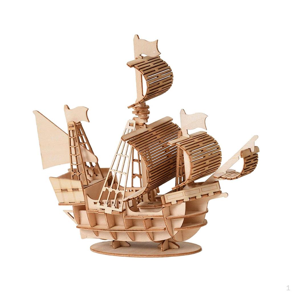 Деревянная 3D головоломка-парусник, игрушка, сенсорные поделки, головоломка для дня рождения, жизни