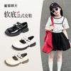 Size 26-37, Girls' Leather Shoes 2025 New Little Girl Foreign Princess Shoes Spring and Summer Soft-soled Single Shoes Mary Jane Black